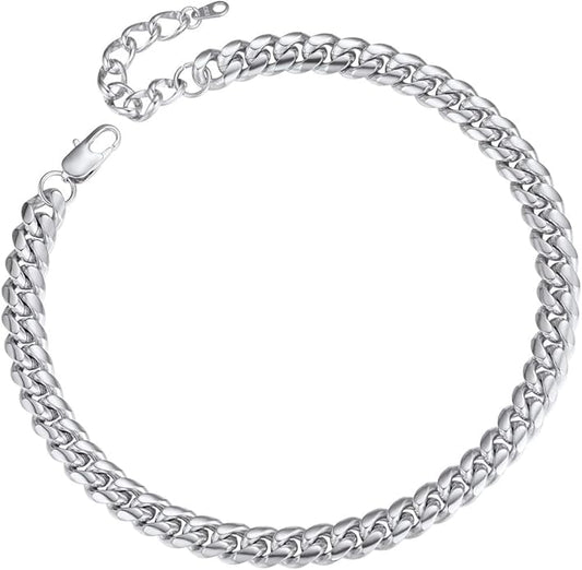 ChainsPro Chunky Miami Cuban Link Chains for Men,Stainless Steel Cuban Chain Necklace,4.8/6/10/14mm Width,No Tarnish& Thick Hip Hop Jewelry,18-30 inch Length, Black/Gold Plated/Silver,Send Gift Box