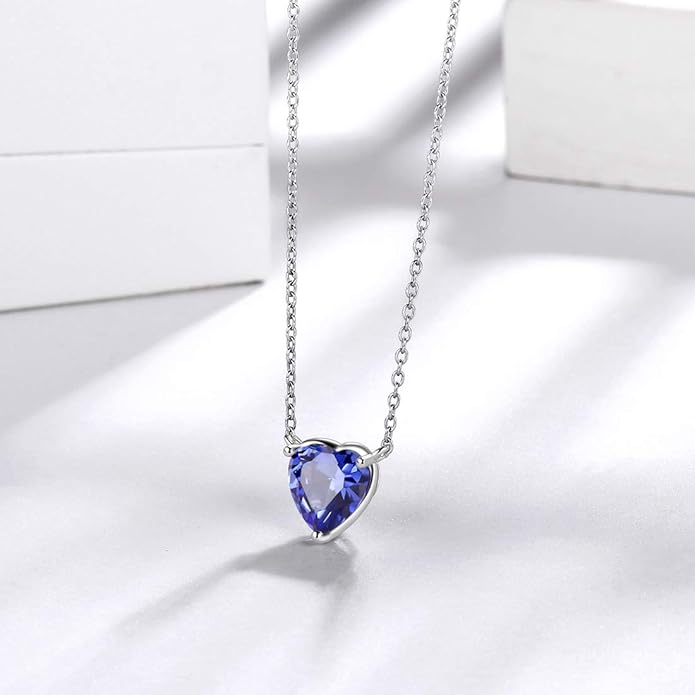 Aurora Tears 925 Sterling Silver 12 Birthstone Hearts Jewelry Women Crystal Wedding/Engagement/Bridal Heart Necklace/Earring/Ring/Bracelet Sets Jewellery