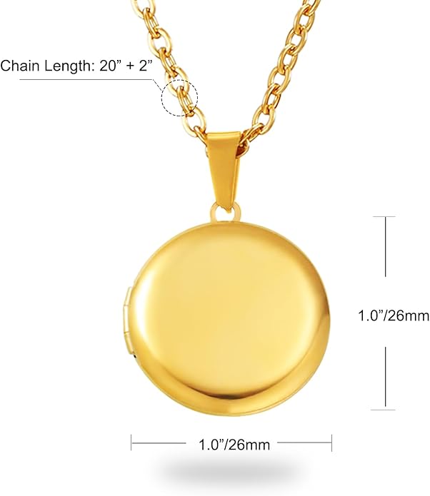 PHOCKSIN Personalized Locket Necklace for Women Photo Necklace with Customized Picture Birth Flower Birthstone New Years Gifts for Women