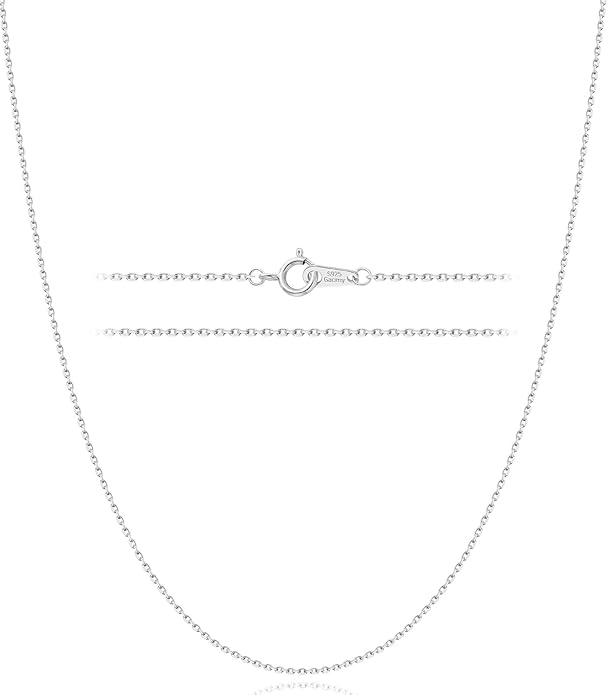 Gacimy 925 Sterling Silver Chain for Women, 1mm 1.3mm 1.5mm 1.8mm Cable Chain Necklaces