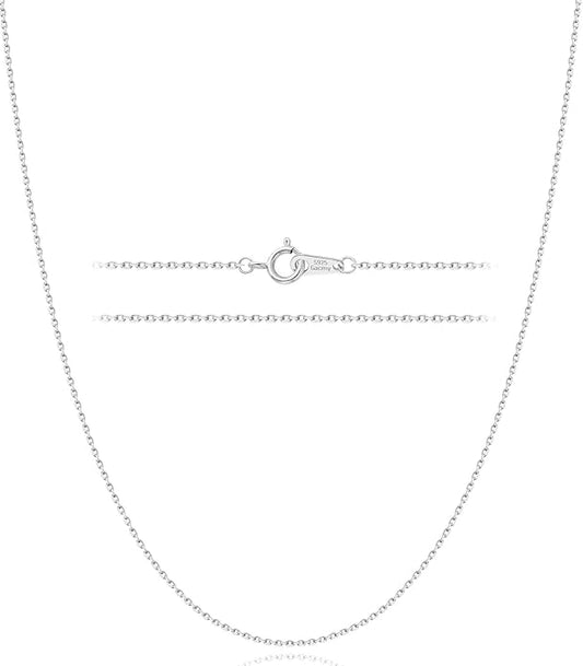 Gacimy 925 Sterling Silver Chain for Women, 1mm 1.3mm 1.5mm 1.8mm Cable Chain Necklaces
