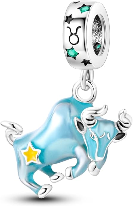 Parmuz Zodiac Sign Charms for Bracelet Necklace 925 Sterling Silver Charms 12 Constellation/Horoscope Star Dangle Birthstone Beads, Birthday Jewelry Gifts for Women Men