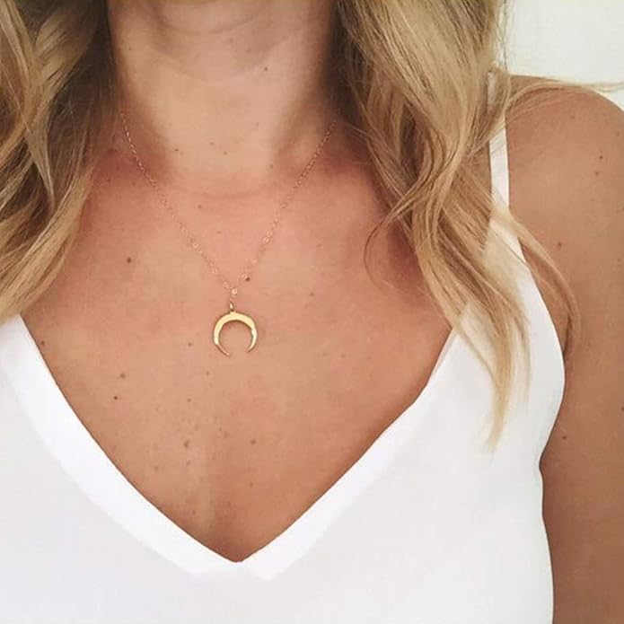 Turandoss Dainty Layered Choker Necklace, Handmade Y Pendant Necklace Multilayer Bar Disc Necklace Adjustable Layering Choker Necklaces for Women