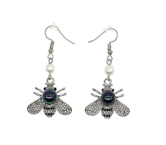 Honey Bee Brooches Crystal Insect Themed Bee Brooch Animal Fashion Shell Pearl Brooch Pin Gold Tone