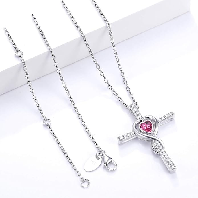 Dorella Love Infinity Christmas Jewelry for Women Birthday Gifts Wife Mom December January Birthstones Blue Topaz Garnet and More Stones Jewelry 925 Sterling Silver