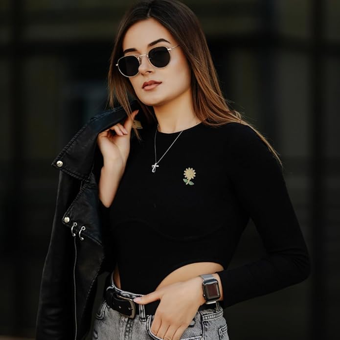 Flower Brooch for Women Girls Flower Rhinestone Brooch Gold Plated Lapel Pin Clothing Accessory Wedding Gift Fashion Jewelry for Mom Wife