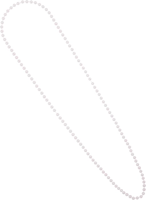 Kangaroo Vintage 48" Flapper Faux Pearl Necklace for Women White, 1 Pack - 1920s Costume Jewelry Accessory for Girls & Accessories for Women - Strand Pearls Long Necklace For Christmas Events Outfit