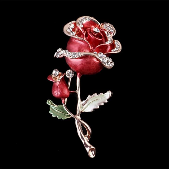 Crystal Pearl Flower Brooches Pins Fashion Beautiful Created Rhinestone Floral Brooch Good Idea for Party Dance Wedding Banquet for Elegant Women Girl