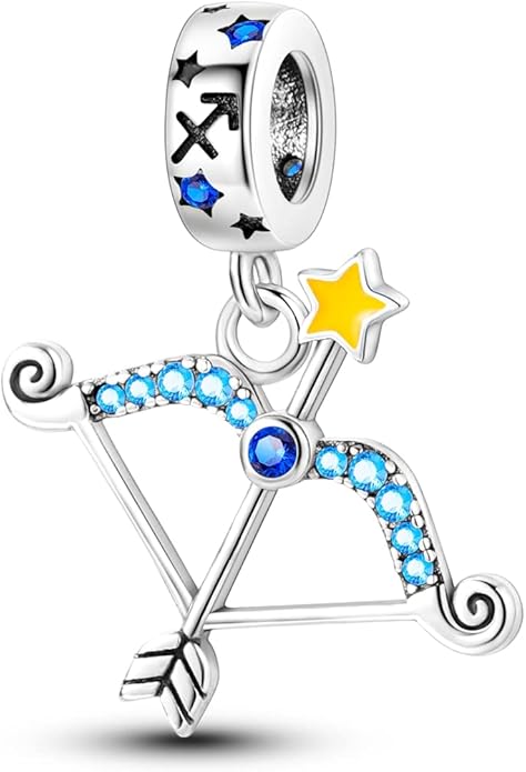 Parmuz Zodiac Sign Charms for Bracelet Necklace 925 Sterling Silver Charms 12 Constellation/Horoscope Star Dangle Birthstone Beads, Birthday Jewelry Gifts for Women Men