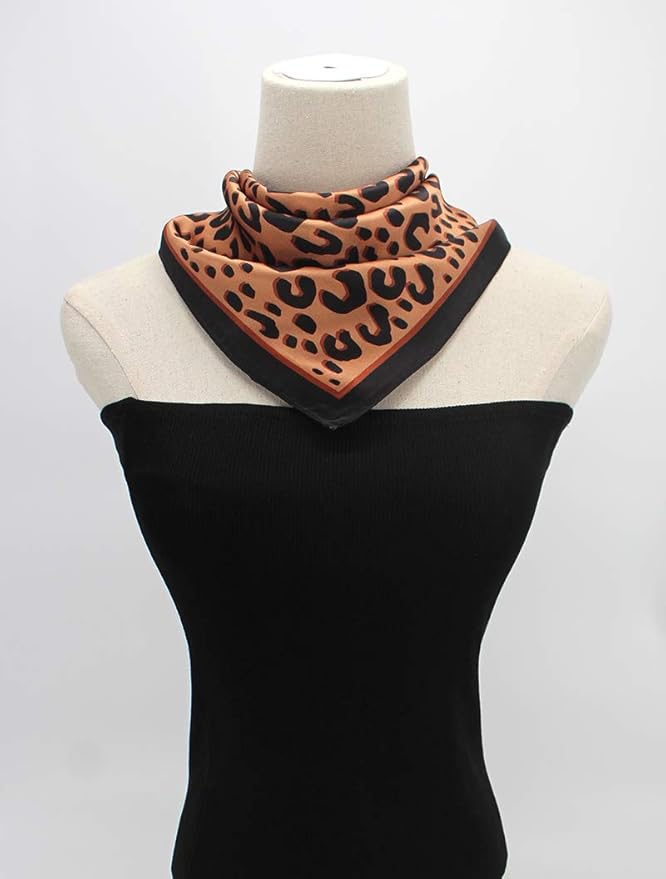 ANDANTINO 100% Mulberry Silk Square Scarf for Hair-25.6" X25.6'' Women Men Natural Silk Neckerchief Digital Printed Headscarf