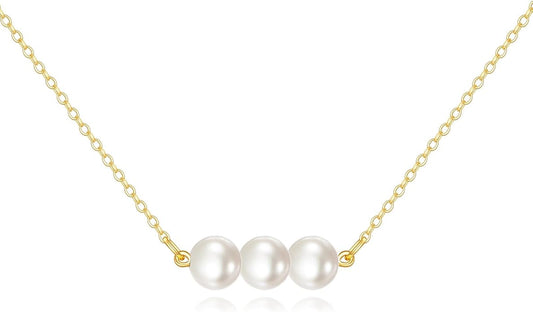 KECHO 14K Real Gold Freshwater Cultured Pearl Pendant Necklace 14K Solid Gold Jewelry Anniversary Birthday Gifts for Women