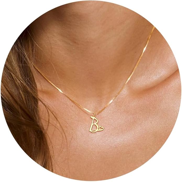 Initial Necklaces for Women Trendy, Dainty Silver Letter Necklace Cute Pendant Choker Name Necklace Personalized Costume Monogram Silver Jewelry Necklace for Women Valentines Gifts