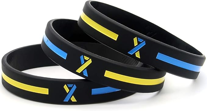 (12-Pack) Down Syndrome Awareness Ribbon Bracelets - Wholesale Pack of 1 Dozen Unisex Silicone Rubber Wristbands in Bulk for Men Women…