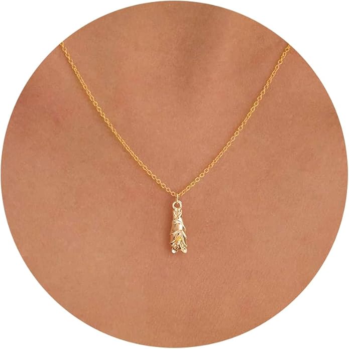Gold Necklace for Women-14K Gold Plated Bow,Dragon,Shell, Palm Tree, Seahorse, Conch Shell,Sardines, Cowboy Boot,Bat,Bunny Pendant Beachy Jewelry for Women Gifts