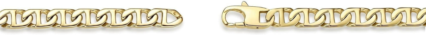 Metro Jewelry Stainless Steel Mariner Link Necklace for Men with Yellow Gold or Black Ion Plating 20 to 30 Inch Chain with Lobster Claw 10MM