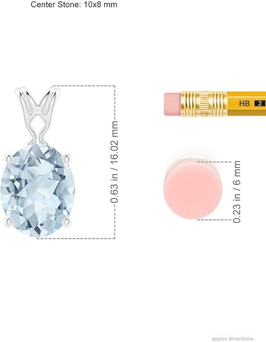 Angara Natural Aquamarine Solitaire Pendant for Women | Vintage in 14K Solid Gold/Platinum With 18" Chain | March Birthday, Anniversary, Gemstone Jewelry Gift