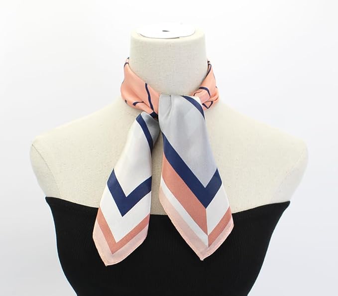 ANDANTINO 100% Pure Mulberry Silk Small Square Scarves -21'' x 21''- Digital Printed Neckerchief –Women Men Lightweight Scarf