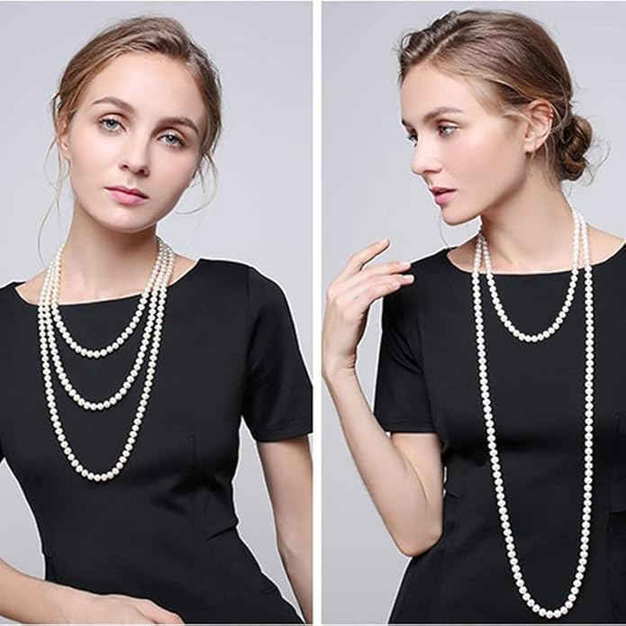Long Pearl Necklace for women - Elegant Long Necklaces for Women Classic Pearl Choker Necklaces for Women Luxurious Pearl Necklaces for women Timeless Pearls Necklaces for Women Perfect for Weddings Parties Special Occasions