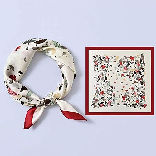 ANDANTINO 100% Mulberry Silk Scarf -21” Lightweight Square Neckerchief – Breathable Digital Printed Scarves with Gift Packed
