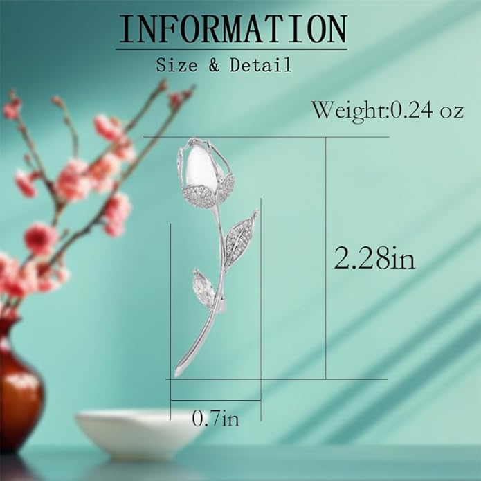 Flower Brooch Pin - Rhinestone Flower Pin 18k Gold Plated - Thanksgiving Day, Birthday, Wedding Gifts for Mom, Wife