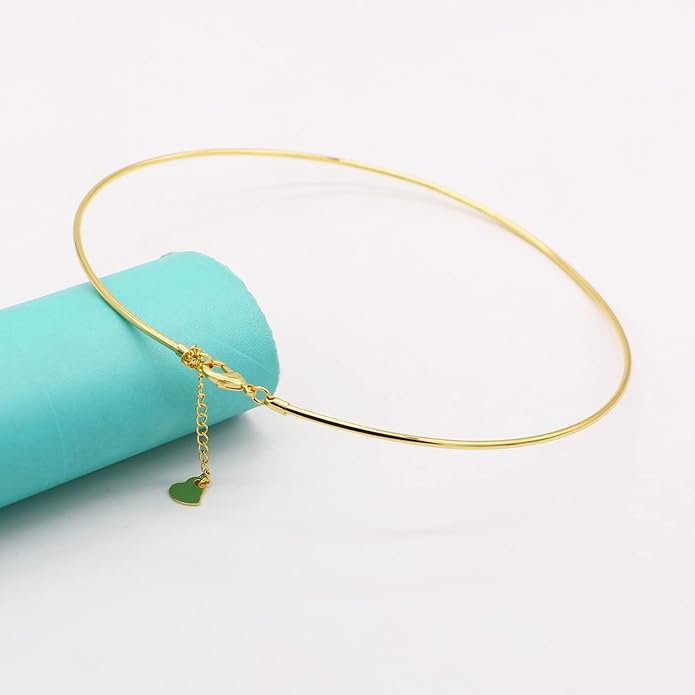 Women 925 Sterling Silver 2MM Solid Dome Collar Necklace Simple Fashion Golden 16 "18" 20 "+1.9 "Adjustable Length Choker Fine Jewelry Gifts