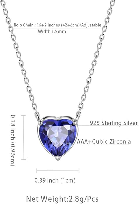 Aurora Tears 925 Sterling Silver 12 Birthstone Hearts Jewelry Women Crystal Wedding/Engagement/Bridal Heart Necklace/Earring/Ring/Bracelet Sets Jewellery