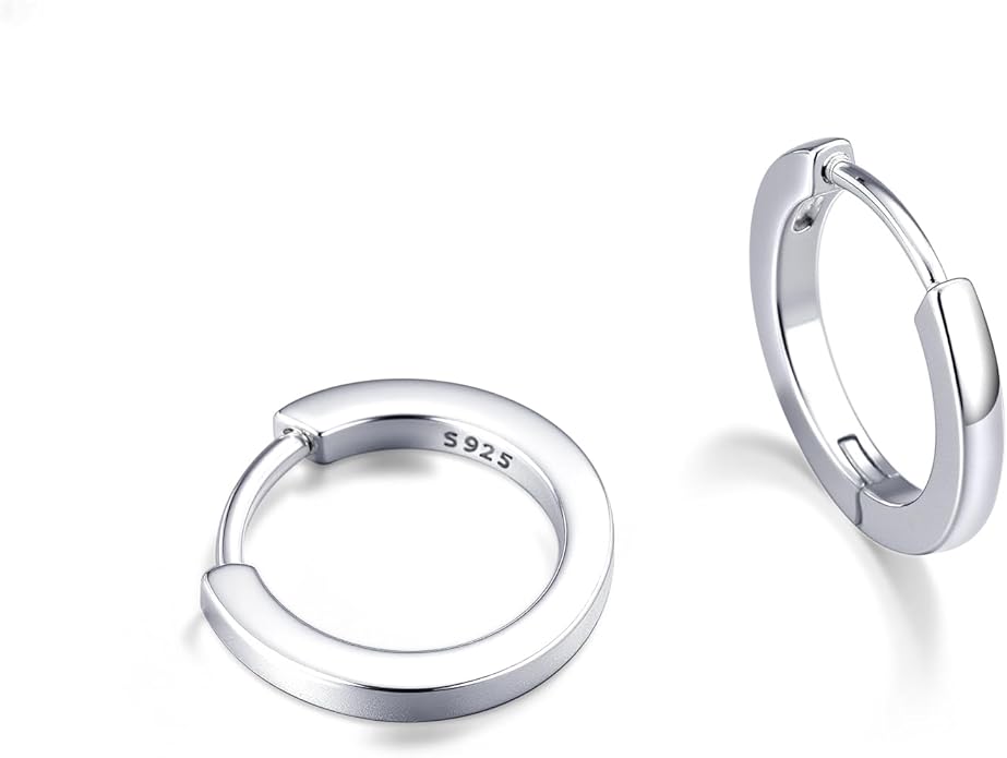 MOODEAR Valentines Day Gifts for Her 925 Sterling Silver Hoop Earrings - Small Huggie Earrings for Women, Hypoallergenic Trendy Cartilage Silver Earrings, Lightweight Jewelry