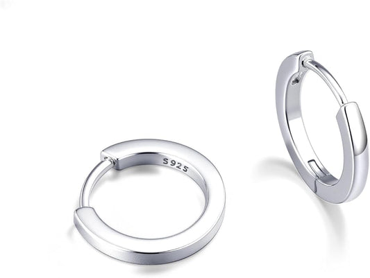 MOODEAR Valentines Day Gifts for Her 925 Sterling Silver Hoop Earrings - Small Huggie Earrings for Women, Hypoallergenic Trendy Cartilage Silver Earrings, Lightweight Jewelry