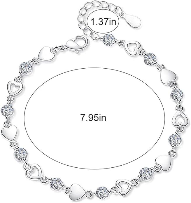 To My Granddaughter Heart Bracelet, Meaningful Jewelry Gift, Bracelet For Granddaughter from Grandma Grandpa with Message Card and Box on Christmas, Birthday, Graduation, Bracelets For Women