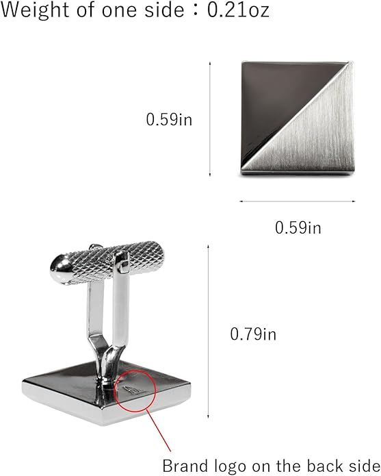 [TAVARAT] Cufflinks for Men Black Silver Tps-056