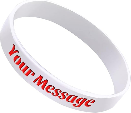 50Pcs Custom Silicone Wristbands Personalized Debossed Rubber Bracelets for Motivation, Party favors, Events, Birthdays, Awareness