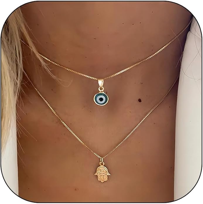 Long tiantian Evil Eye Necklace for Women Men Necklace Evil Eye Jewelry Blue Turkish Glass Leather Rope Pink Lucky Protection Necklace Jewelry Valenty Day Gifts for Men Women
