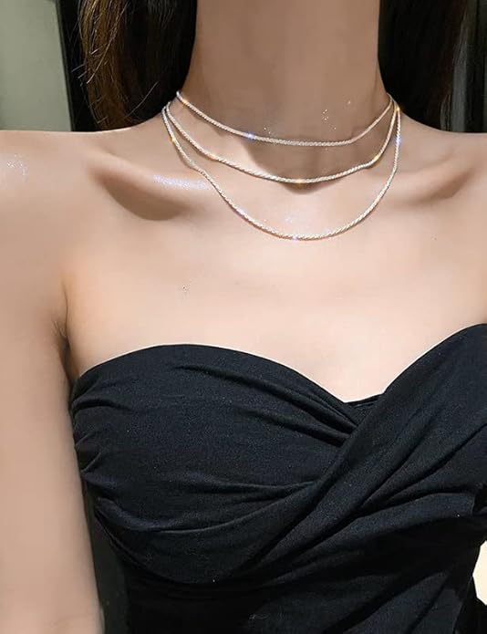 925 Sterling Silver Singapore Chain Lobster Clasp Paperclip Necklace for Women Sparkling Chain 2mm2.5mm3mm4mm5mm Gifts for Her