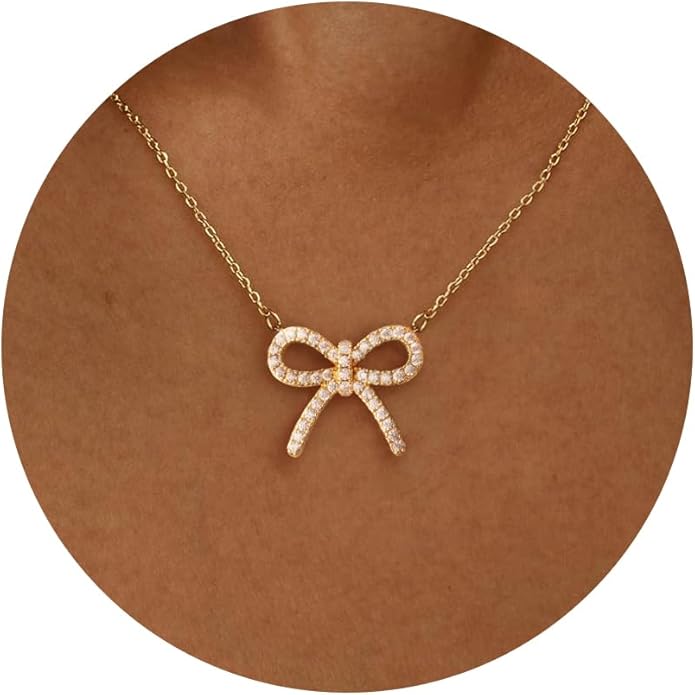 Gold Necklace for Women-14K Gold Plated Bow,Dragon,Shell, Palm Tree, Seahorse, Conch Shell,Sardines, Cowboy Boot,Bat,Bunny Pendant Beachy Jewelry for Women Gifts