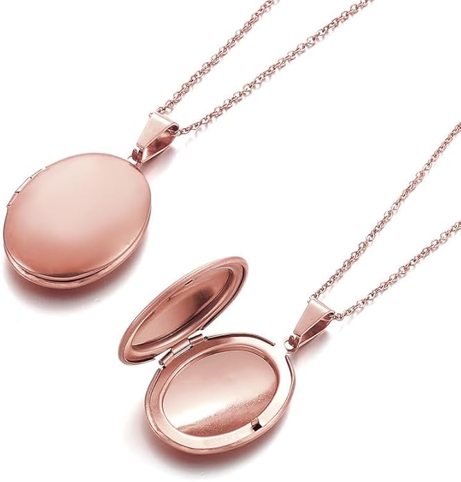 PHOCKSIN Personalized Locket Necklace for Women Photo Necklace with Customized Picture Birth Flower Birthstone New Years Gifts for Women
