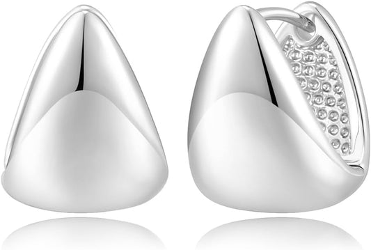 14K Gold Plated Hoop Earring Small Square Huggies Hoops For Women, Minimalist Cute Earrings for Women Girls Gift, gold silver rose gold black and CZ