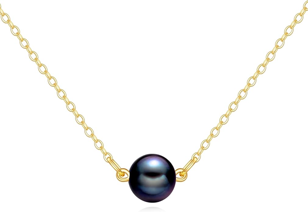 KECHO 14K Real Gold Freshwater Cultured Pearl Pendant Necklace 14K Solid Gold Jewelry Anniversary Birthday Gifts for Women