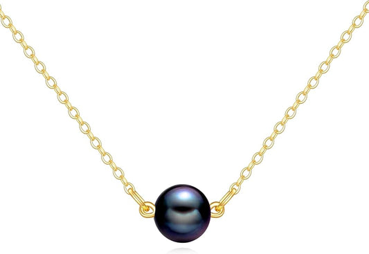 KECHO 14K Real Gold Freshwater Cultured Pearl Pendant Necklace 14K Solid Gold Jewelry Anniversary Birthday Gifts for Women