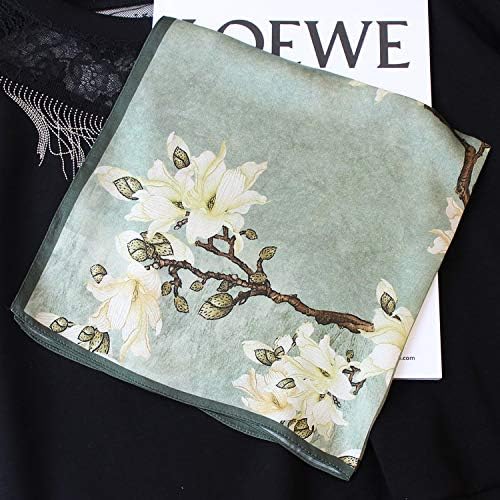 ANDANTINO 100% Mulberry Silk Scarf -21” Lightweight Square Neckerchief – Breathable Digital Printed Scarves with Gift Packed