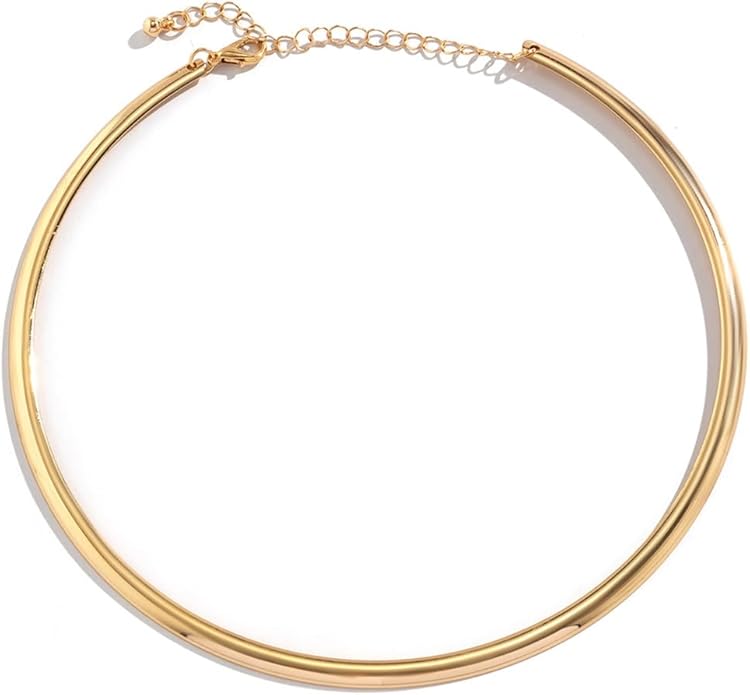 Gold Collar Necklace for Women Trendy African Jewelry Minimalist Statement Choker Metal Jewelry Gifts for Parties, Evenings, and Everyday Wear