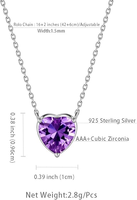 Aurora Tears 925 Sterling Silver 12 Birthstone Hearts Jewelry Women Crystal Wedding/Engagement/Bridal Heart Necklace/Earring/Ring/Bracelet Sets Jewellery