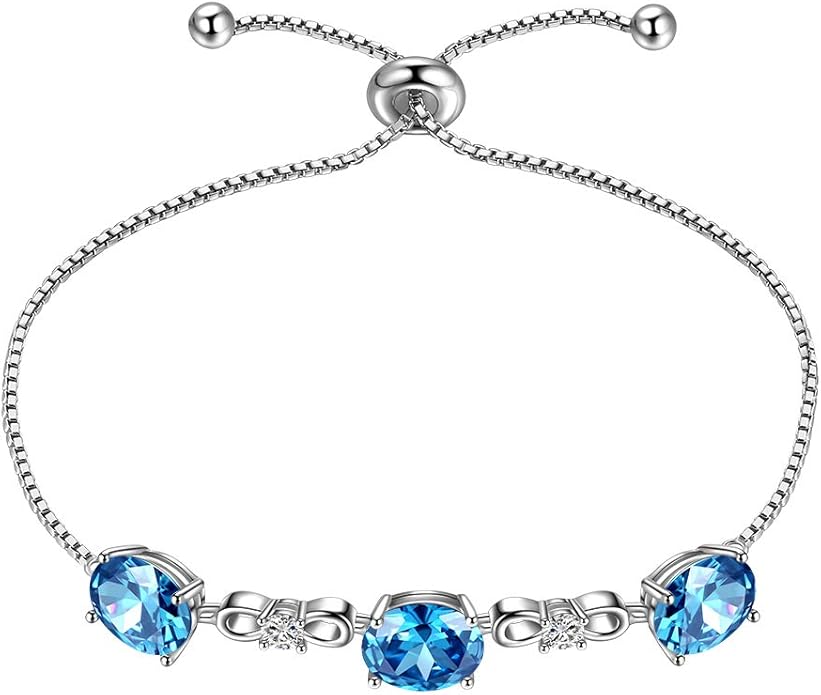 Aurora Tears 925 Sterling Silver 12 Birthstones Necklace/Earring/Ring/Bracelet Women Birthstone Pendant Crystal Fashion Birthday Jewelry Christmas Gift for Girls Women