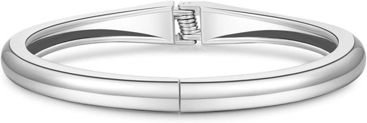 jokcde Chunky Gold/Silver Gold Cuff Bangle Bracelets for Women Trendy Hinged Cuff Open Wide Chunky Gold Bracelet Minimalist Bangle Jewelry Gift