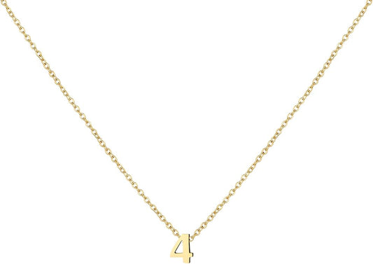 Number Necklace for Women Dainty 18K Gold Plated Pendant Necklace Charm Birth Month Personalized Jewelry Birthday Gift