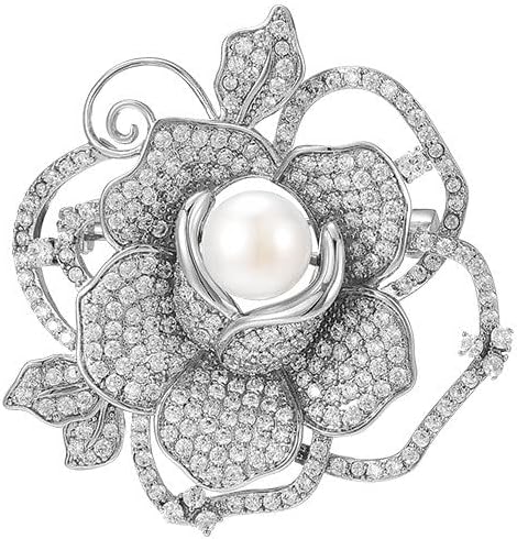 Flower Brooch Pin - Rhinestone Flower Pin 18k Gold Plated - Thanksgiving Day, Birthday, Wedding Gifts for Mom, Wife