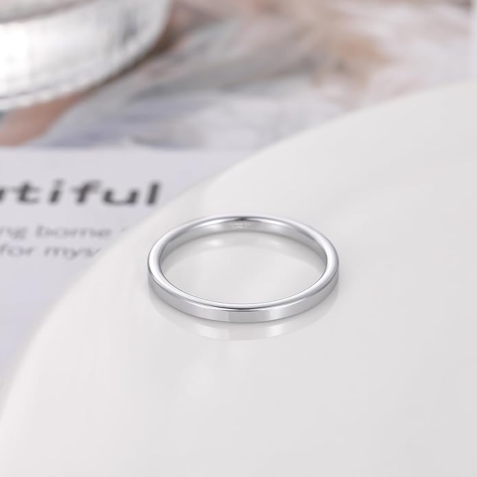 TRUMIUM 2mm 4mm 6mm Tungsten Rings for Women Men's Wedding Bands 24K Gold Plated Beveled Edges Flat High Polished Comfort Fit Size 5-14