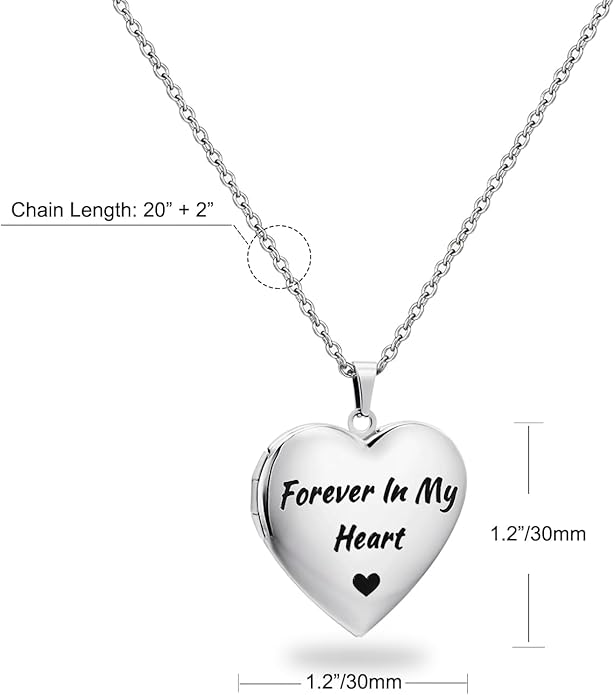 PHOCKSIN Personalized Locket Necklace for Women Photo Necklace with Customized Picture Birth Flower Birthstone New Years Gifts for Women