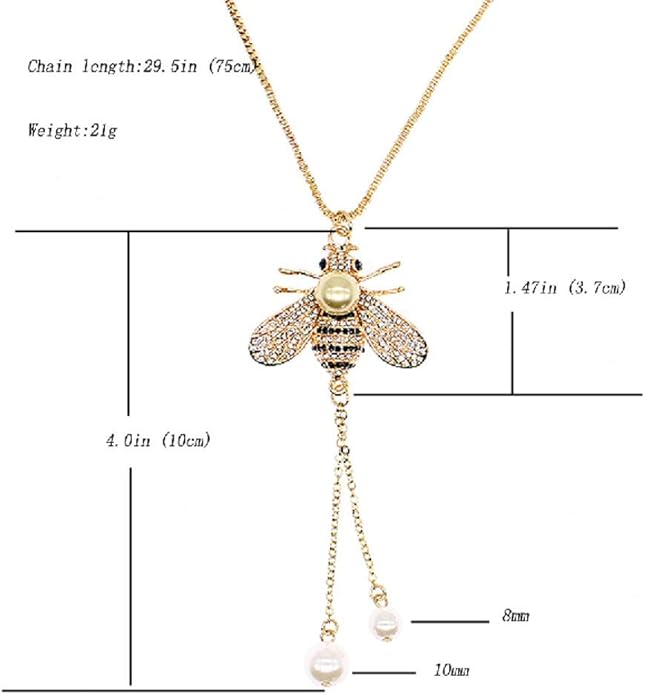 Honey Bee Brooches Crystal Insect Themed Bee Brooch Animal Fashion Shell Pearl Brooch Pin Gold Tone