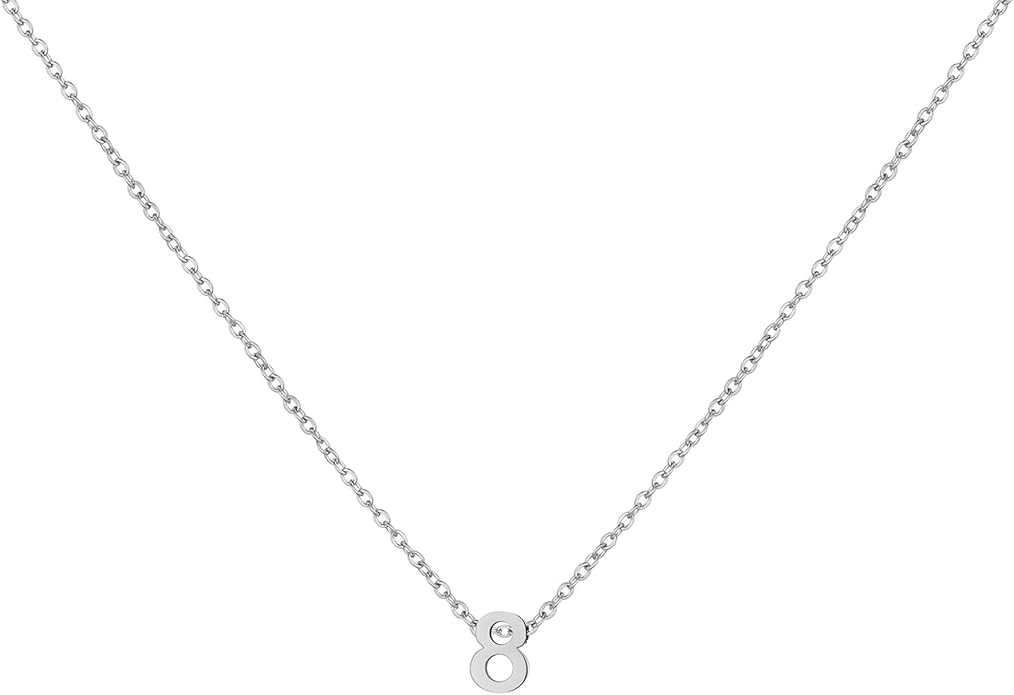 Number Necklace for Women Dainty 18K Gold Plated Pendant Necklace Charm Birth Month Personalized Jewelry Birthday Gift