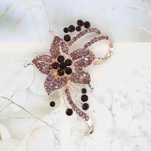 Crystal Pearl Flower Brooches Pins Fashion Beautiful Created Rhinestone Floral Brooch Good Idea for Party Dance Wedding Banquet for Elegant Women Girl
